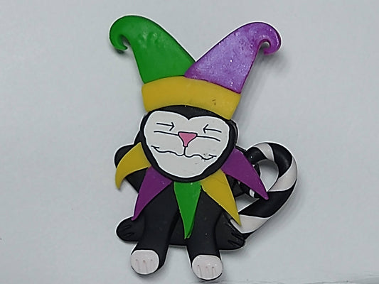 Jester cat pin
